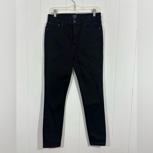 J Crew 9" High Rise Ankle Skinny Jeans Womens Size 28 Stretch Black Denim - Picture 1 of 11